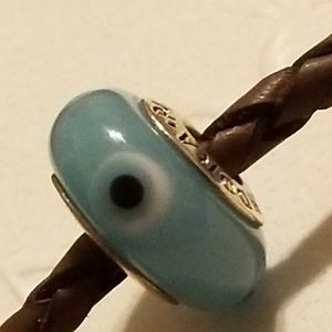 PANDORA WATCHFUL & EVIL EYE #2 BL BLK WHT GLASS